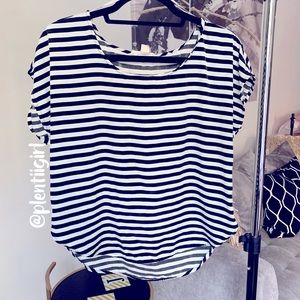 Black and white stripe blouse